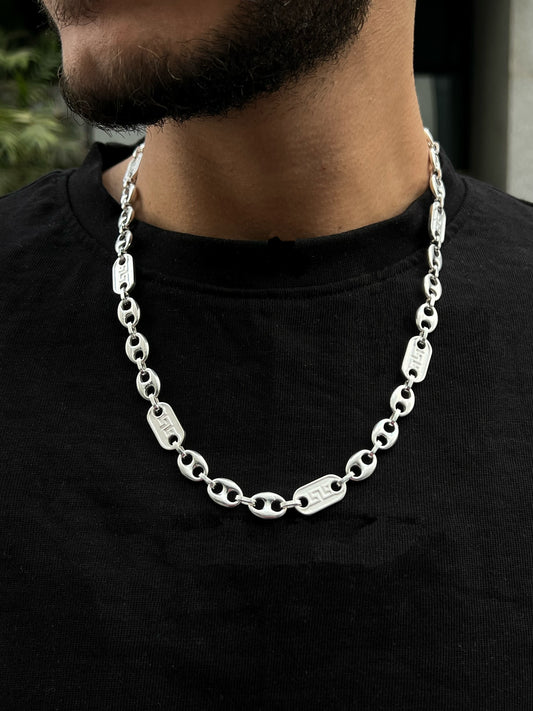 Versace themed Necklace For Men Sterling Silver - 925