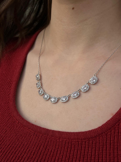 Sparkling oval Full Set (4-pieces) In Italian Sterling Silver 925