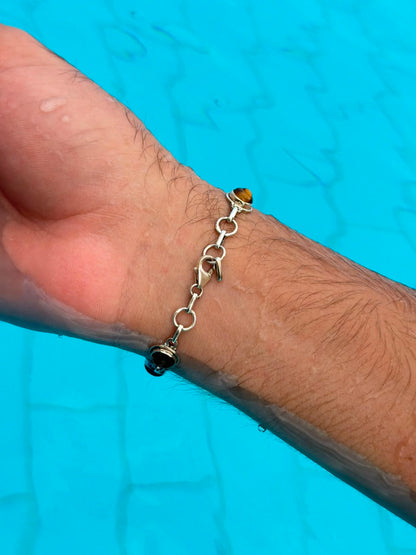 Tiger Eye stone Bracelet Sterling Silver 925s