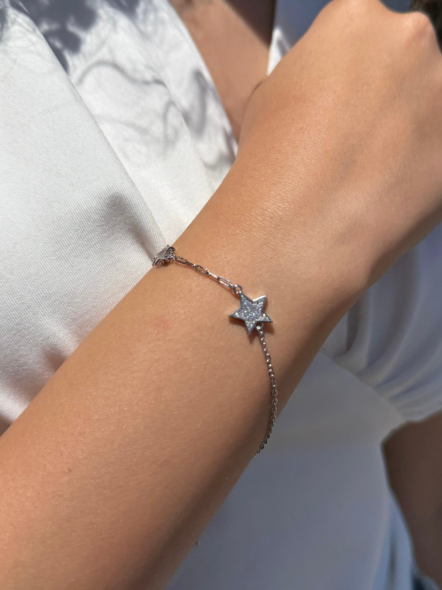 Zirconia Stars Bracelet -in Sterling Silver -925