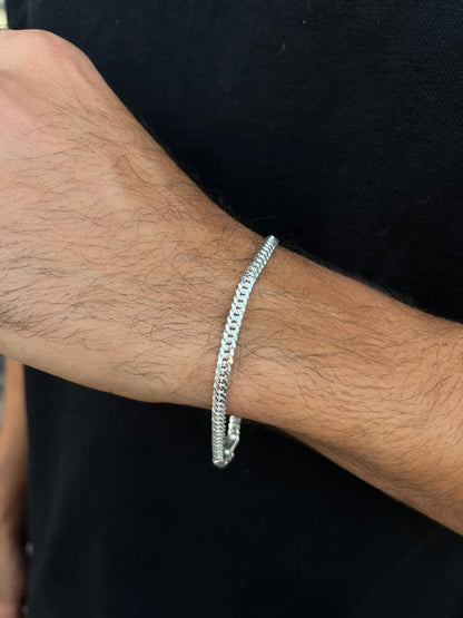 Cut Grommet bracelet-for Men's Sterling Silver 925s (21cm-5mm)