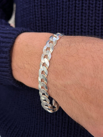 Miami Grommet Bracelet-Pure Silver 925(21cm-12mm)