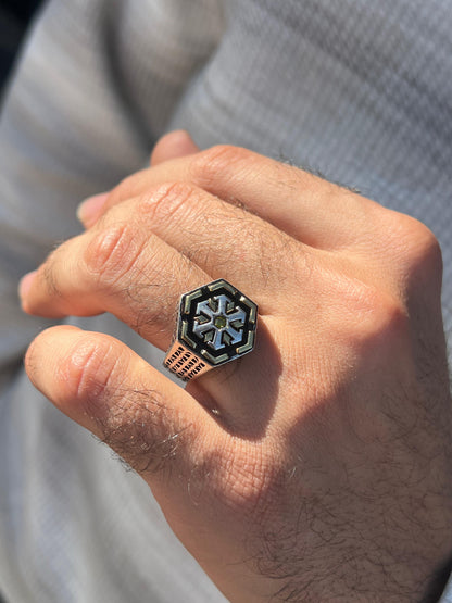 Ice Flake Ring -for Men's Sterling Silver 925s