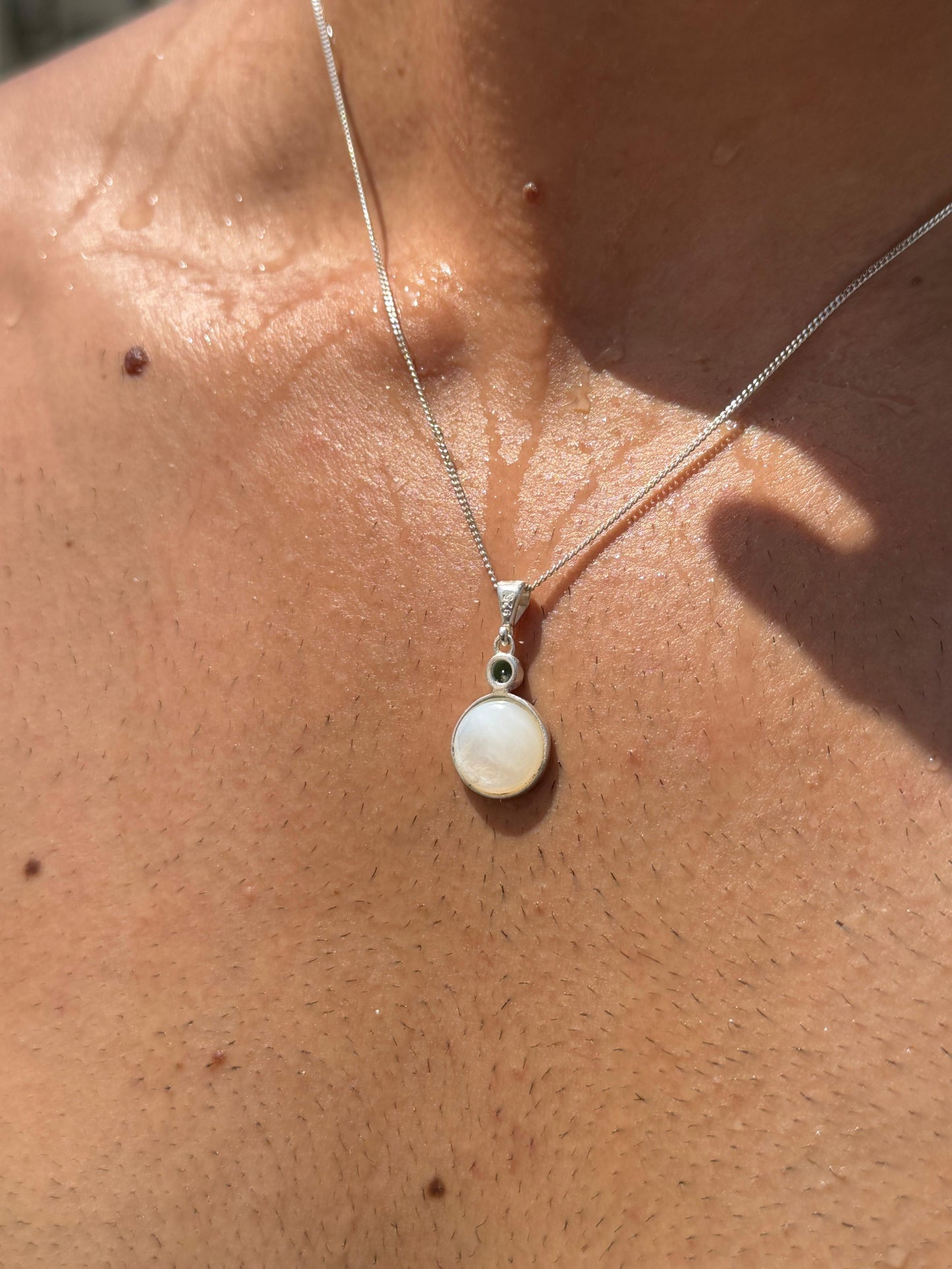 Coin Shell Necklace in Sterling Silver 925s