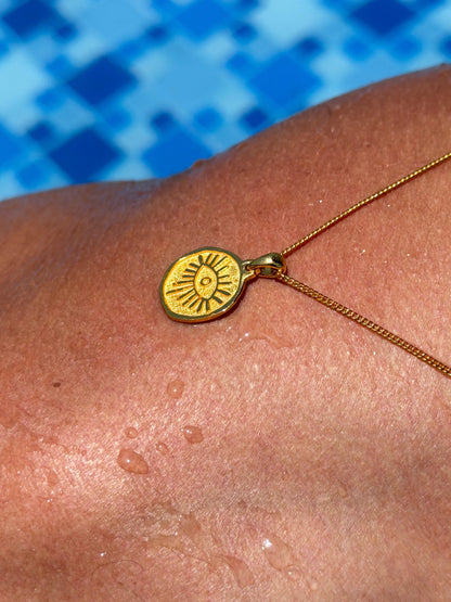 Evil Eye Necklace in Sterling Silver 925s- Gold Plated