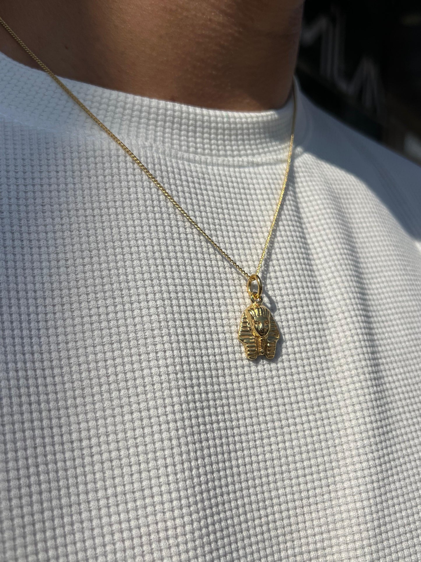 Premium- Sphinx Necklace in Sterling Silver 925s- Real 21K Gold Plated