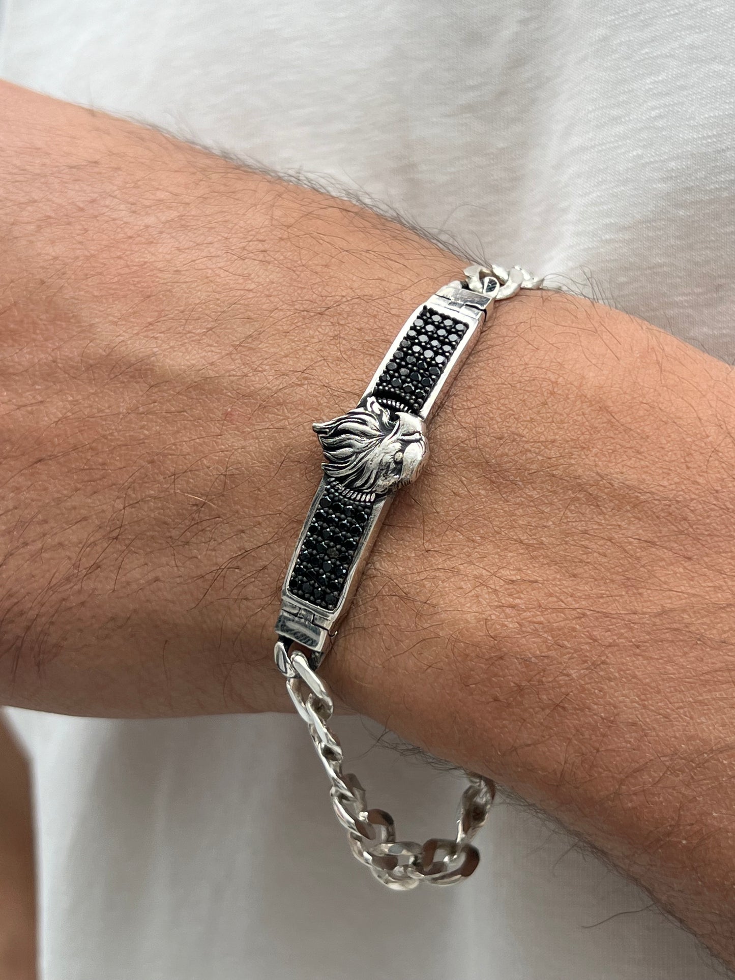zirconia Eagle bracelet S925 Sterling Silver for men