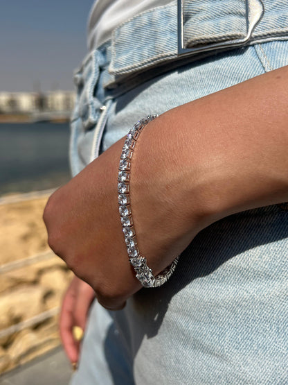4.5mm Massive Tennis Bracelet -in Sterling Silver 925-(19cm)