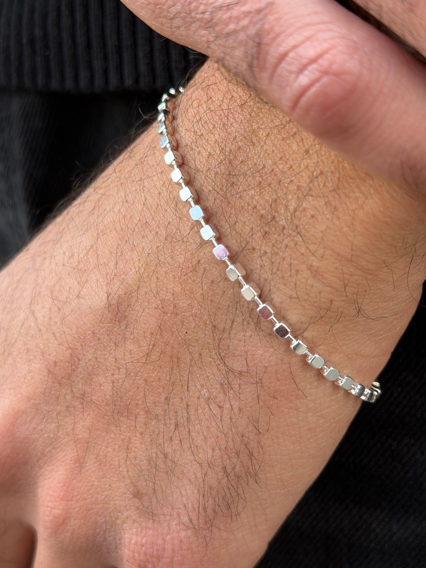 Cubes Bracelet for Men's Sterling Silver 925s(20cm)