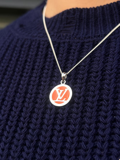LV Orange Necklace Sterling Silver 925s