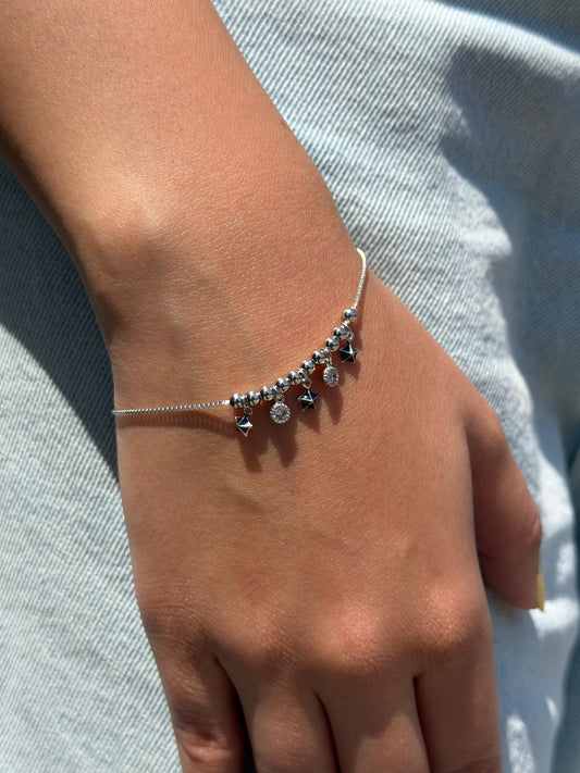 Dangling Charms Bracelet -in Sterling Silver -925