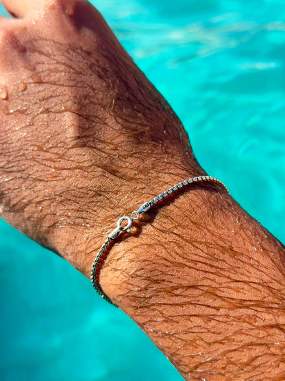 Thin Edge Bracelet Sterling Silver 925s-(2mm)