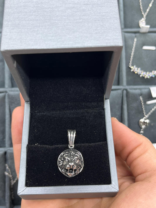 Lion Head Pendant Men’s 925 Sterling Silver