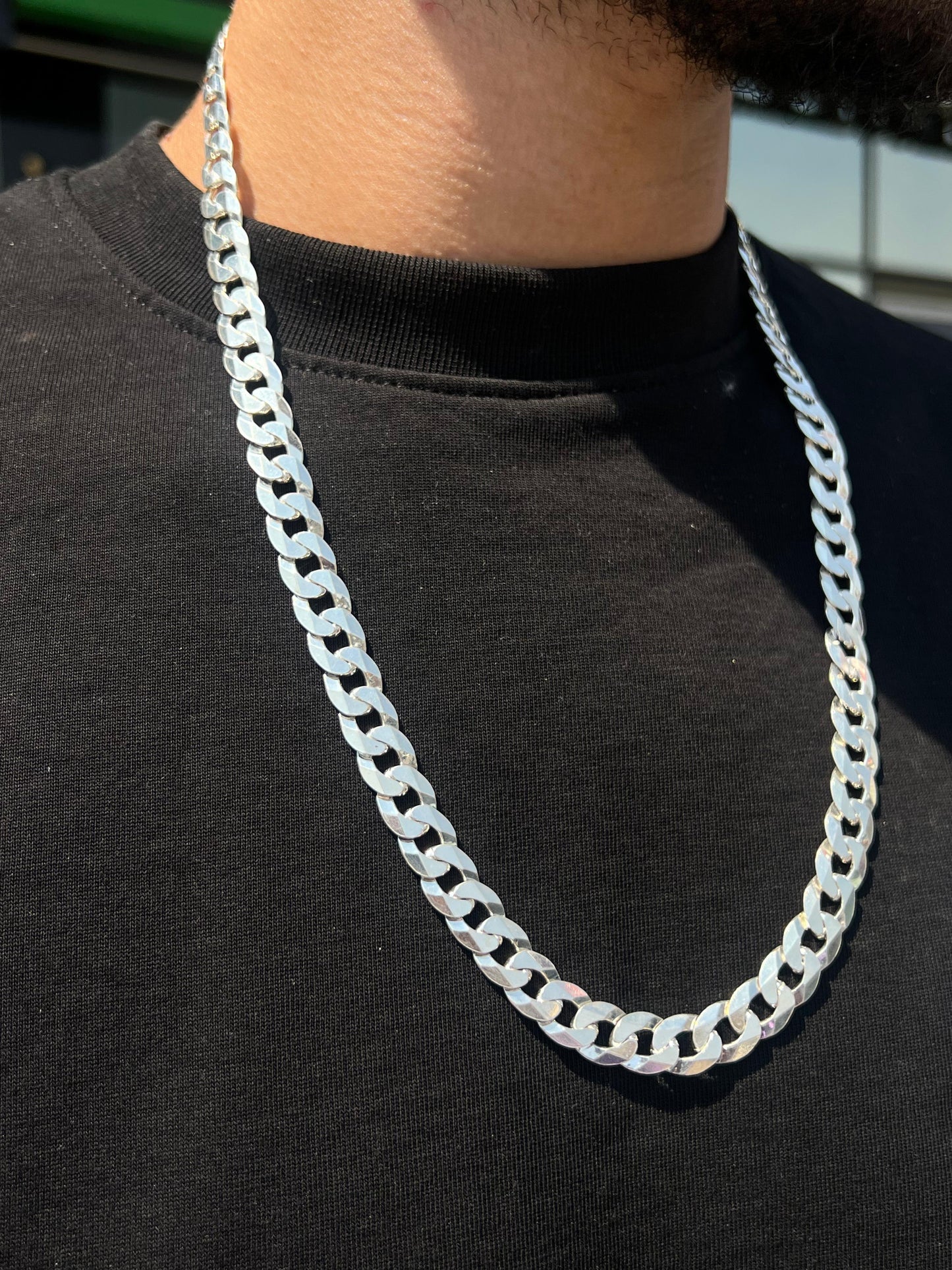Massive 11mm Grommet Necklace For Men Sterling Silver 925s