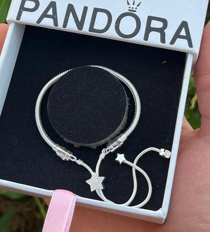 Pandora Moments Star Snake Chain Slider Bracelet