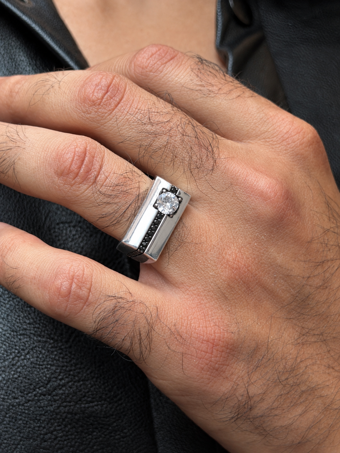 Monolith Spark Ring in Sterling Silver 925s