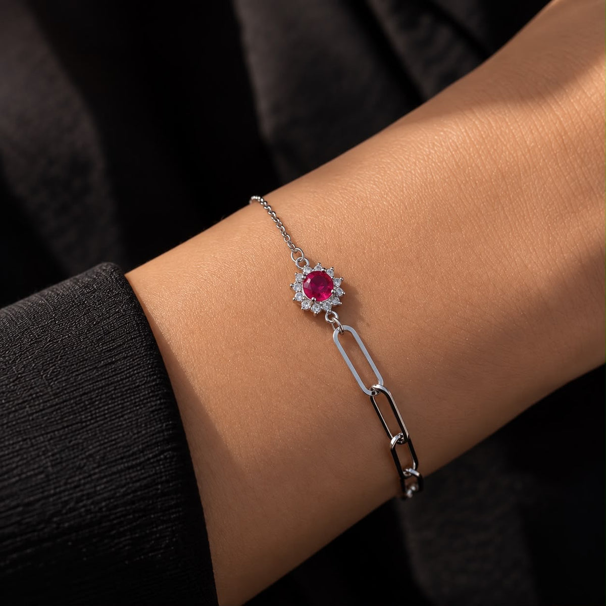 Pop Zirconia Double Sided Bracelet -in Sterling Silver -925
