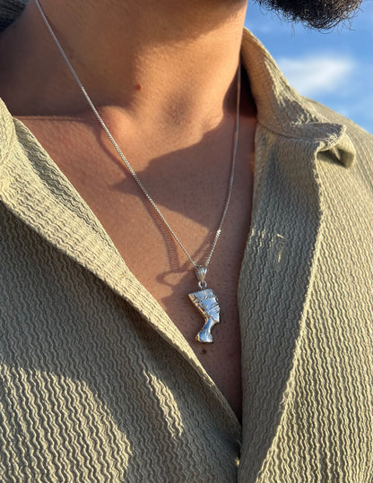 Premium- Nefertiti Necklace in Sterling Silver 925s- Protective coated plating