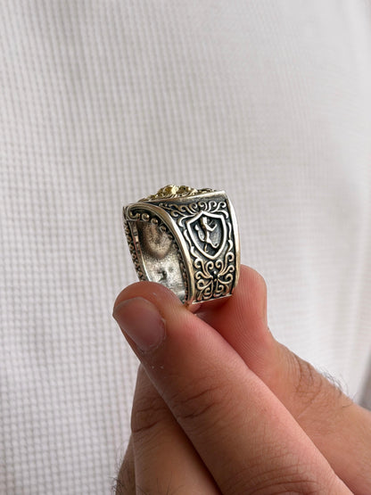Gilded Lion Ring -for Men's Sterling Silver 925s
