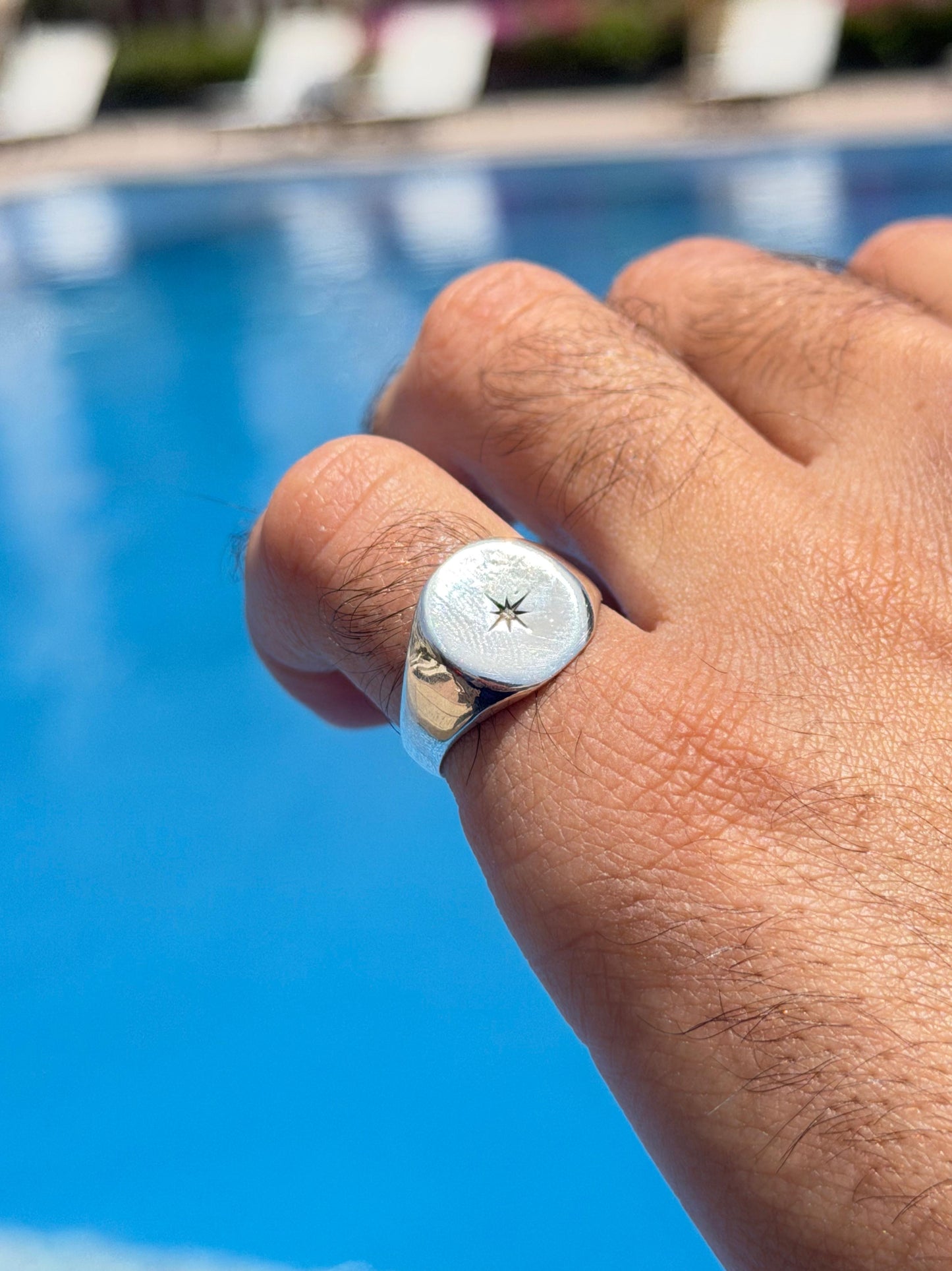 Star Drop Ring in Sterling Silver 925s