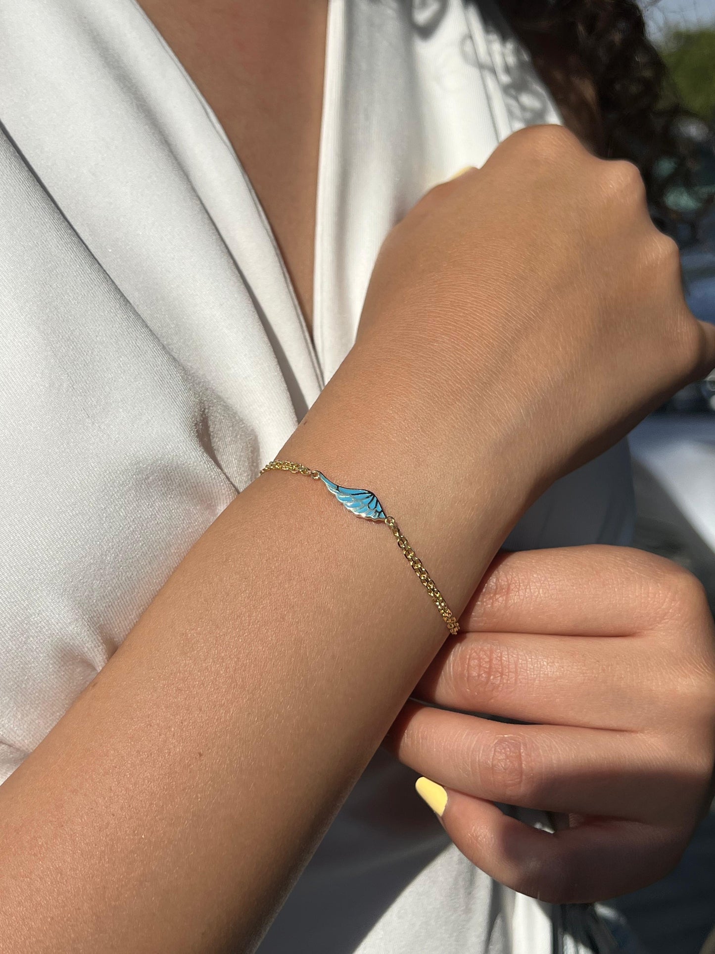 Gold plated wing Bracelet -in Sterling Silver -925