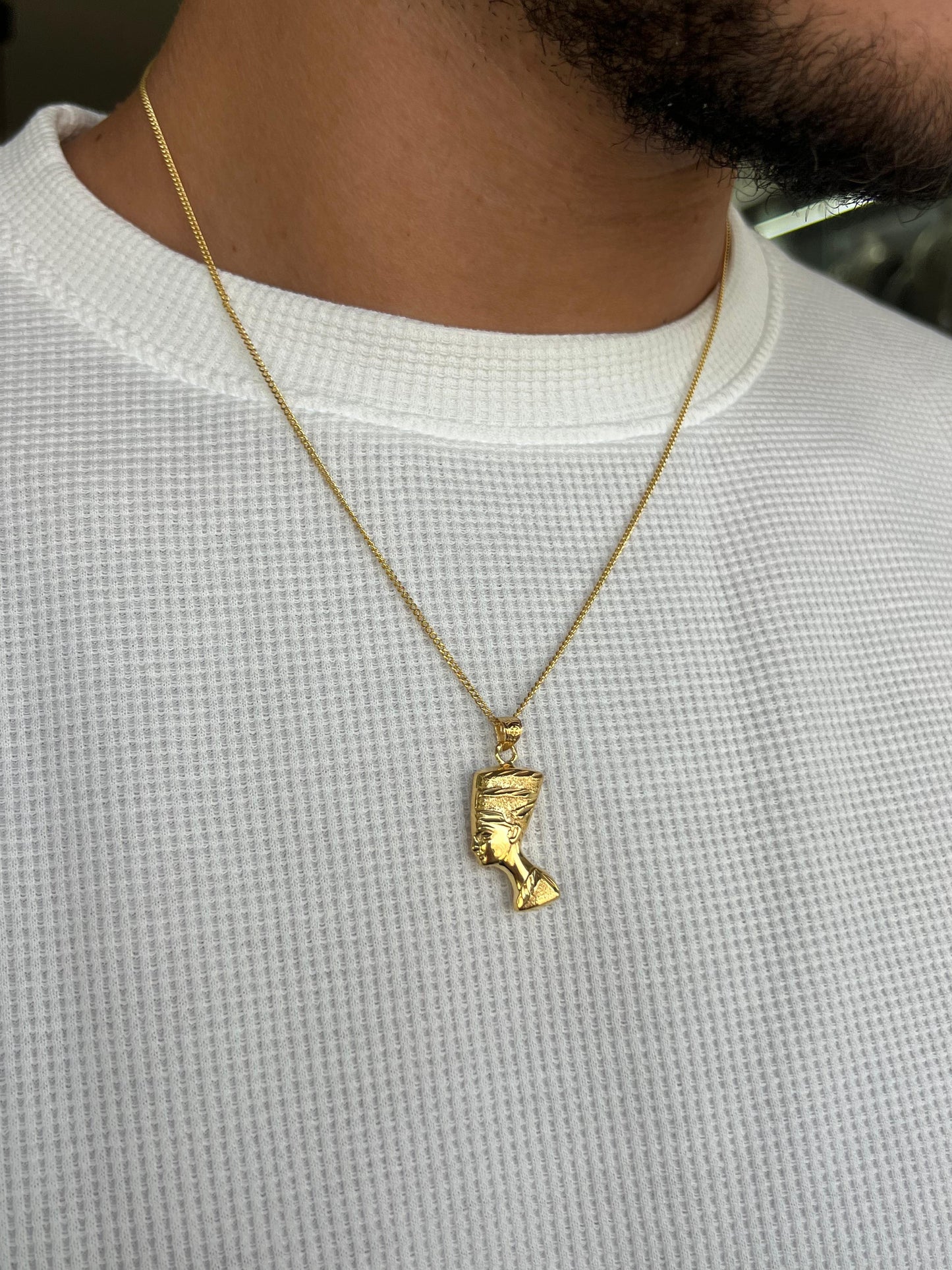 Premium- Nefertiti Necklace in Sterling Silver 925s- Real 21K Gold Plated