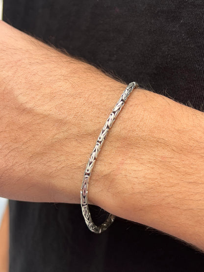 Rounded king Bracelet for Men's Sterling Silver 925s