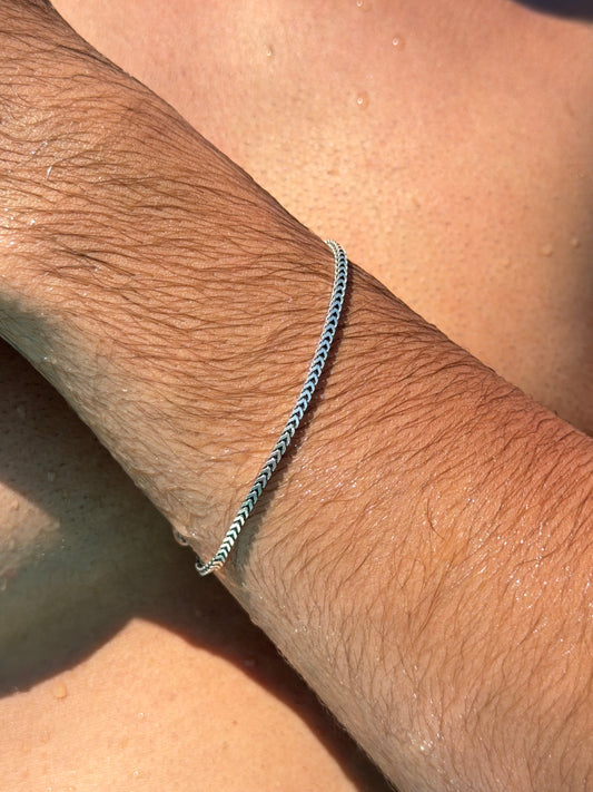 V Flow Bracelet Sterling Silver 925s-(2mm)