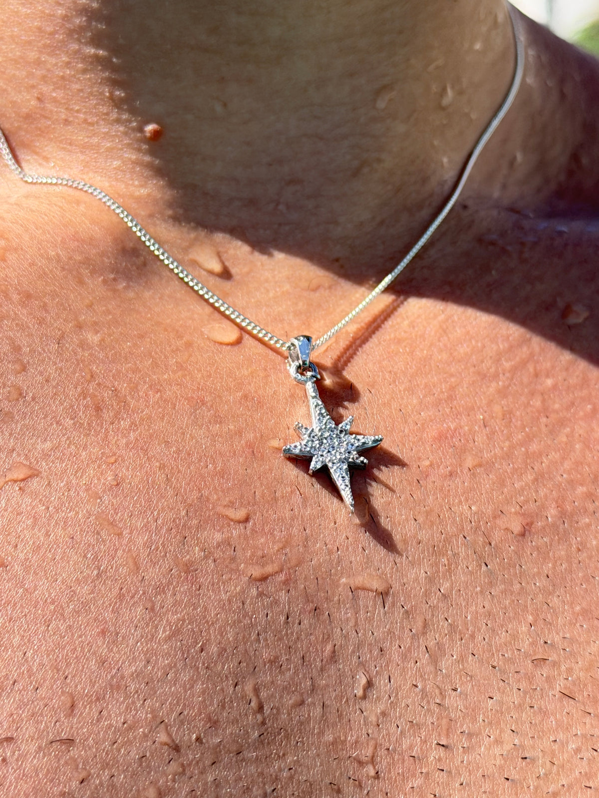 North Star Necklace for Men's Sterling Silver 925s