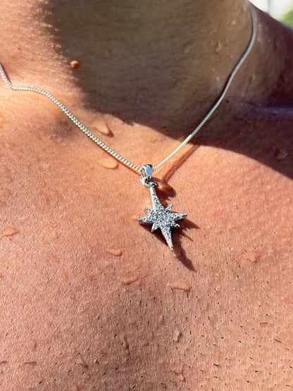 North Star Necklace for Men's Sterling Silver 925s