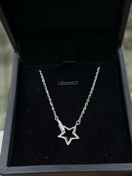 Star Necklace -sterling Silver-925s