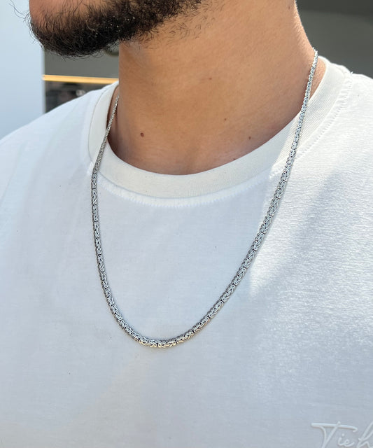 Flat King  Necklace For Men Sterling Silver - 925