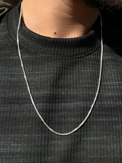 Box Chain For Men Sterling Silver925-(64cm-2mm)