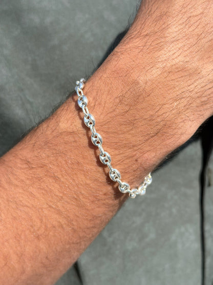 Pump Ain Horus Link Bracelet for Men's Sterling Silver 925s -6mm-
