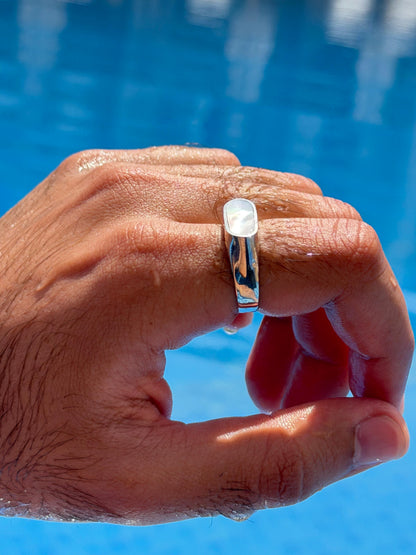 Shell Dome Signet Ring in Sterling Silver 925s