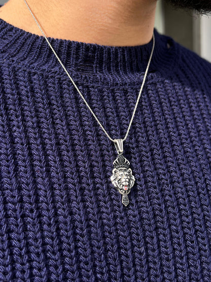 Wired Lion Necklace Sterling Silver 925s