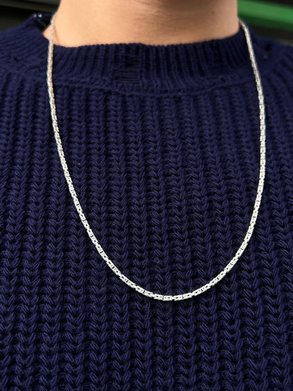 King Necklace for Men's Sterling Silver 925s- (65cm-3mm)