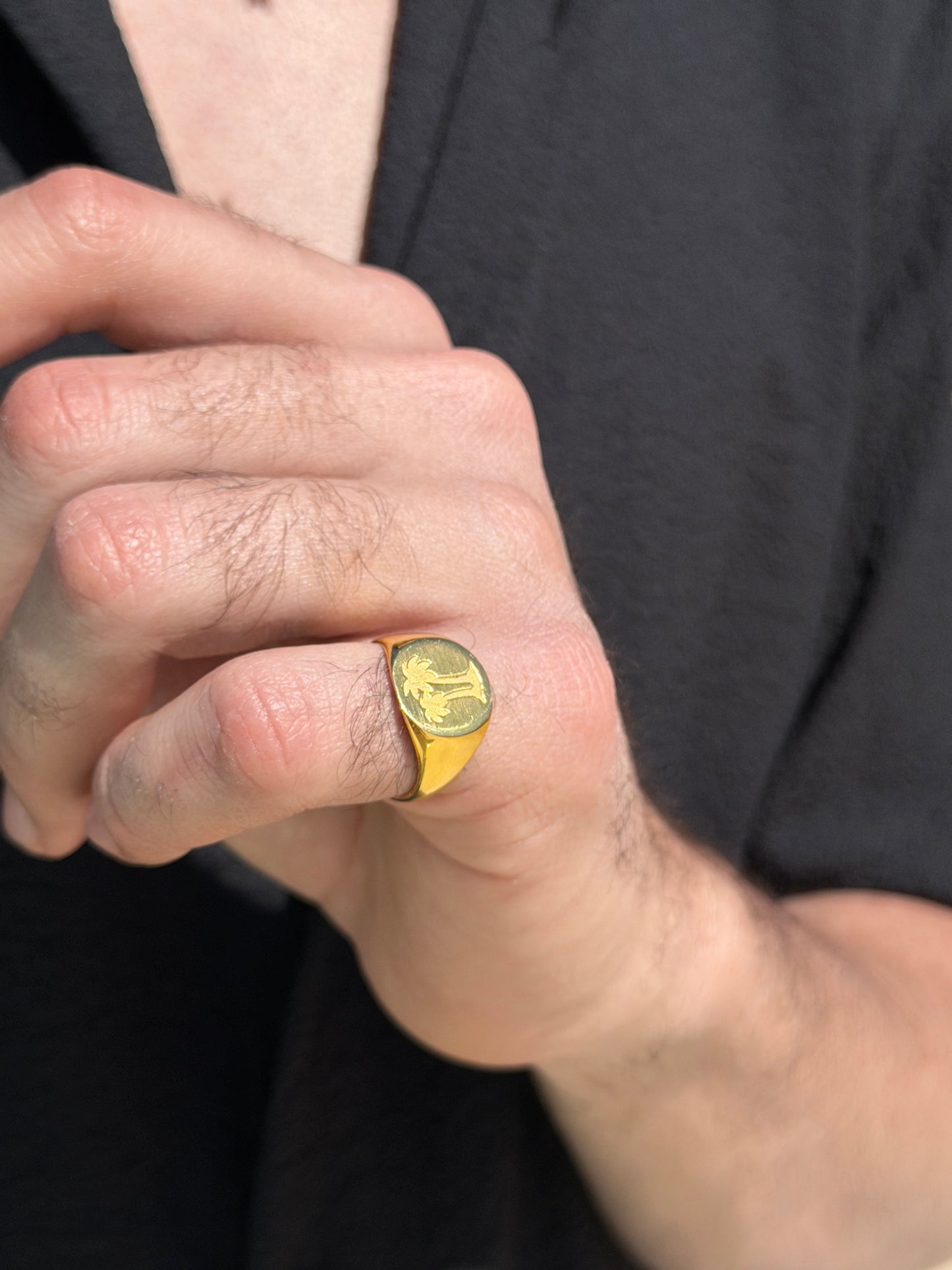 Palm Paradise Ring in Sterling Silver 925s-Fine Gold Plated