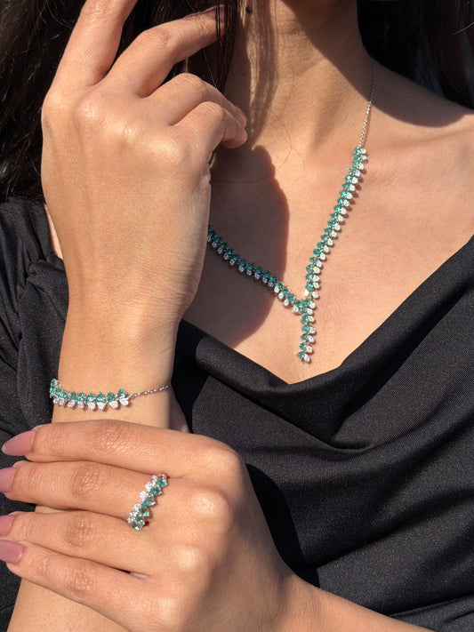 Turquoise Full Set (4-pieces) In Italian Sterling Silver 925