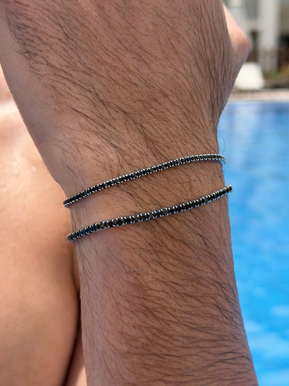 Black Tennis -BoxLook- Bracelet Sterling Silver 925s