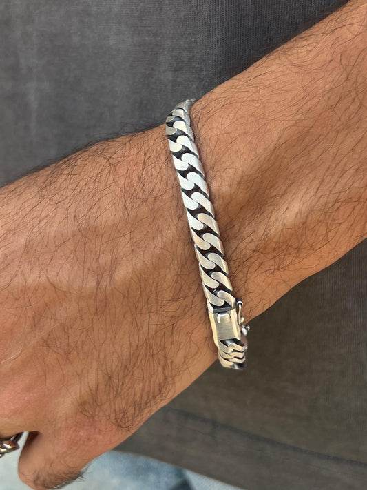 Grommet Motion Bracelet for Men's Sterling Silver 925s-(21cm-8mm)