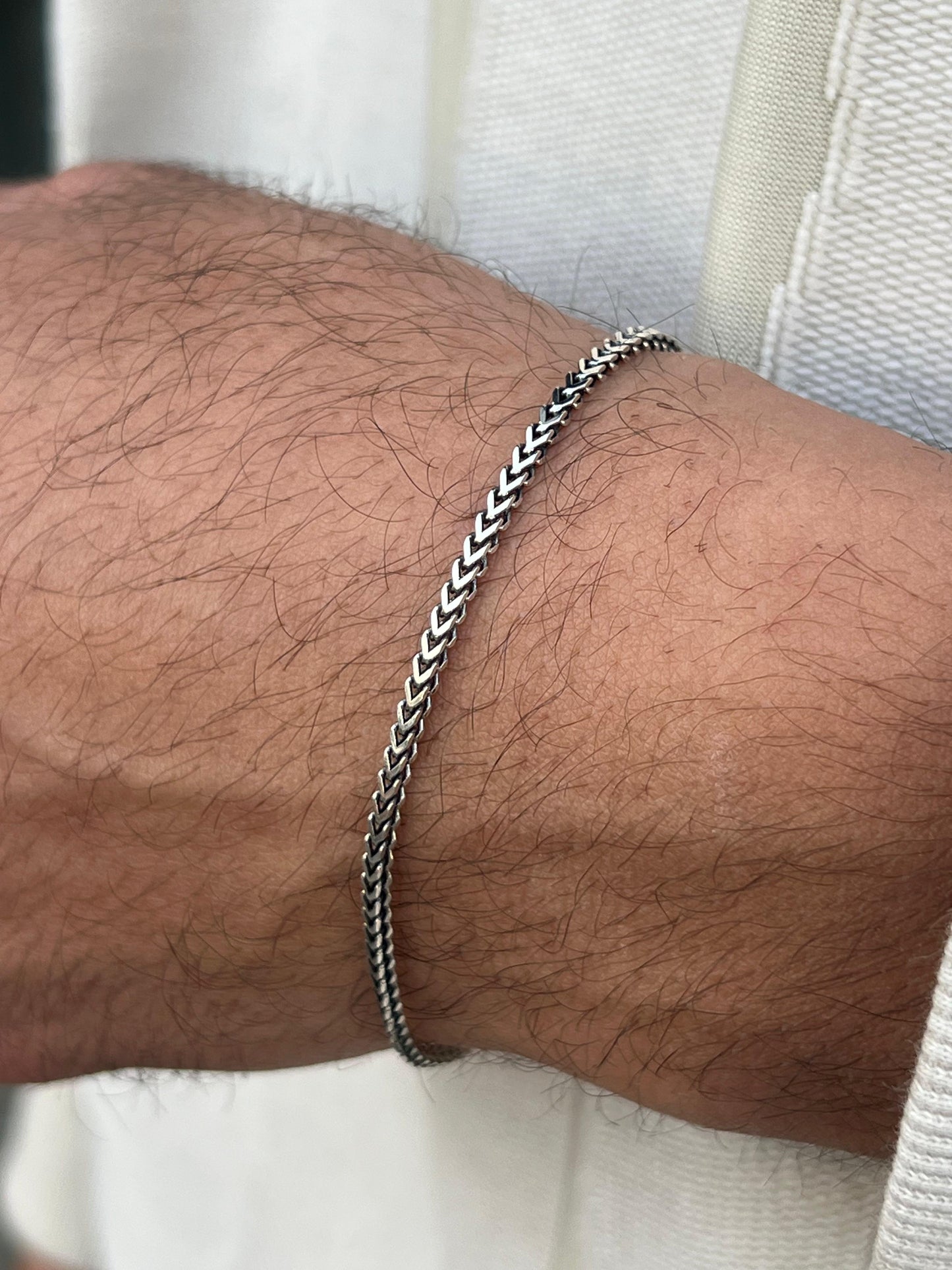 Medium V Flow-S925 Sterling Silver Bracelet for men-Approx 19.5 cm
