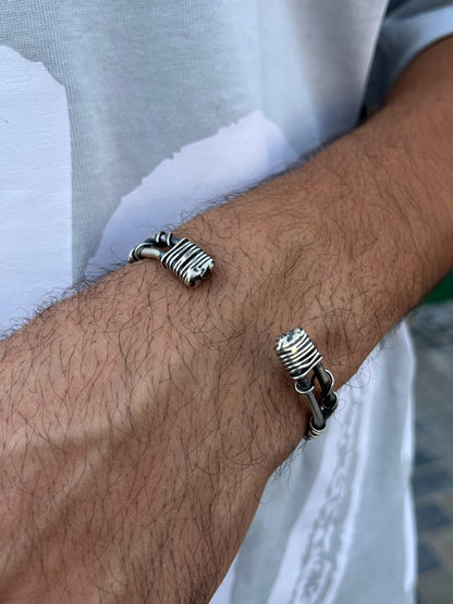 Handmade Savage Wire Bangle for Men's Sterling Silver 925s