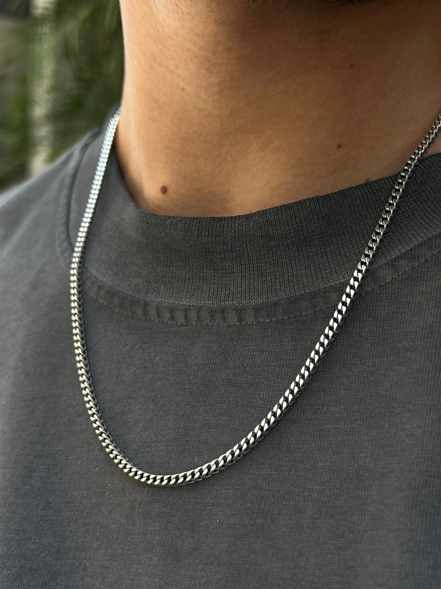 V cut Necklace for Men's Sterling Silver 925s