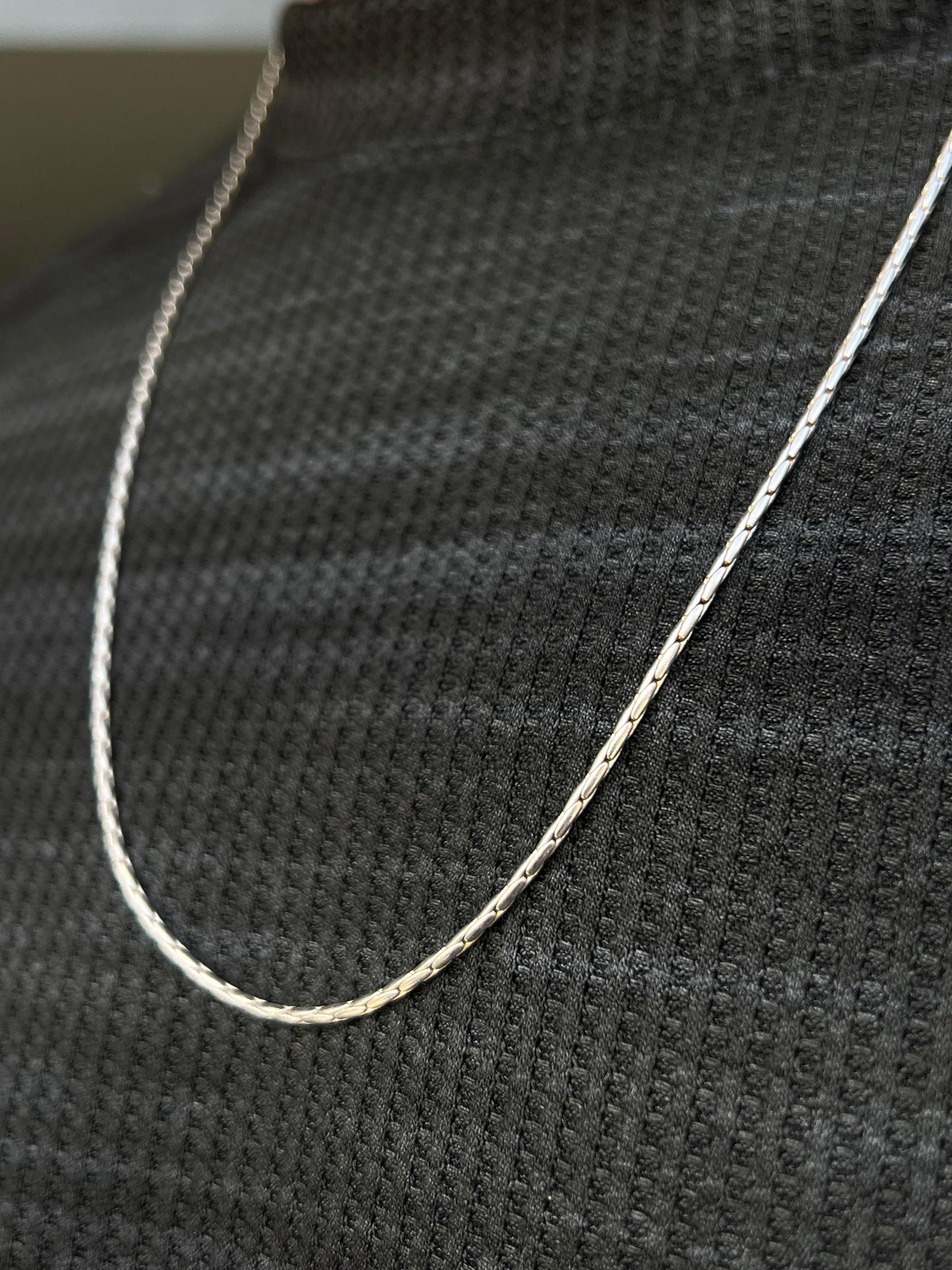 Sleek Necklace for Men's Sterling Silver 925s- (63cm-2mm)