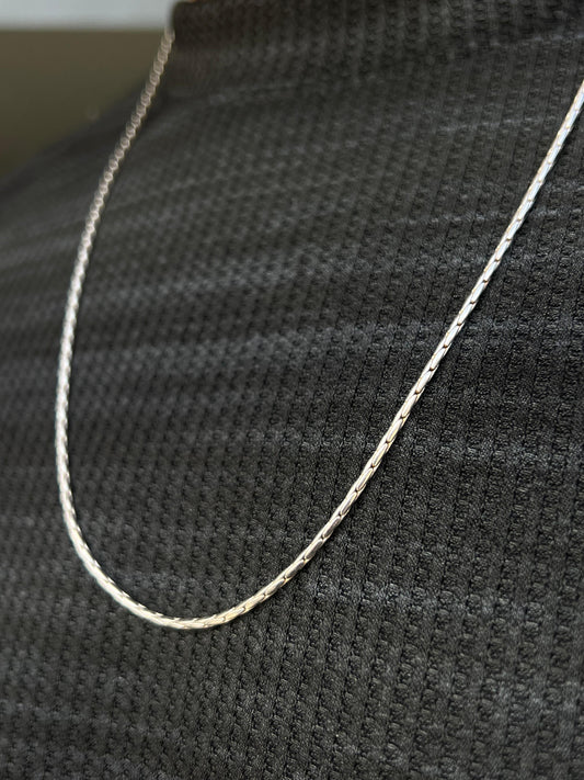 Sleek Necklace for Men's Sterling Silver 925s- (63cm-2mm)
