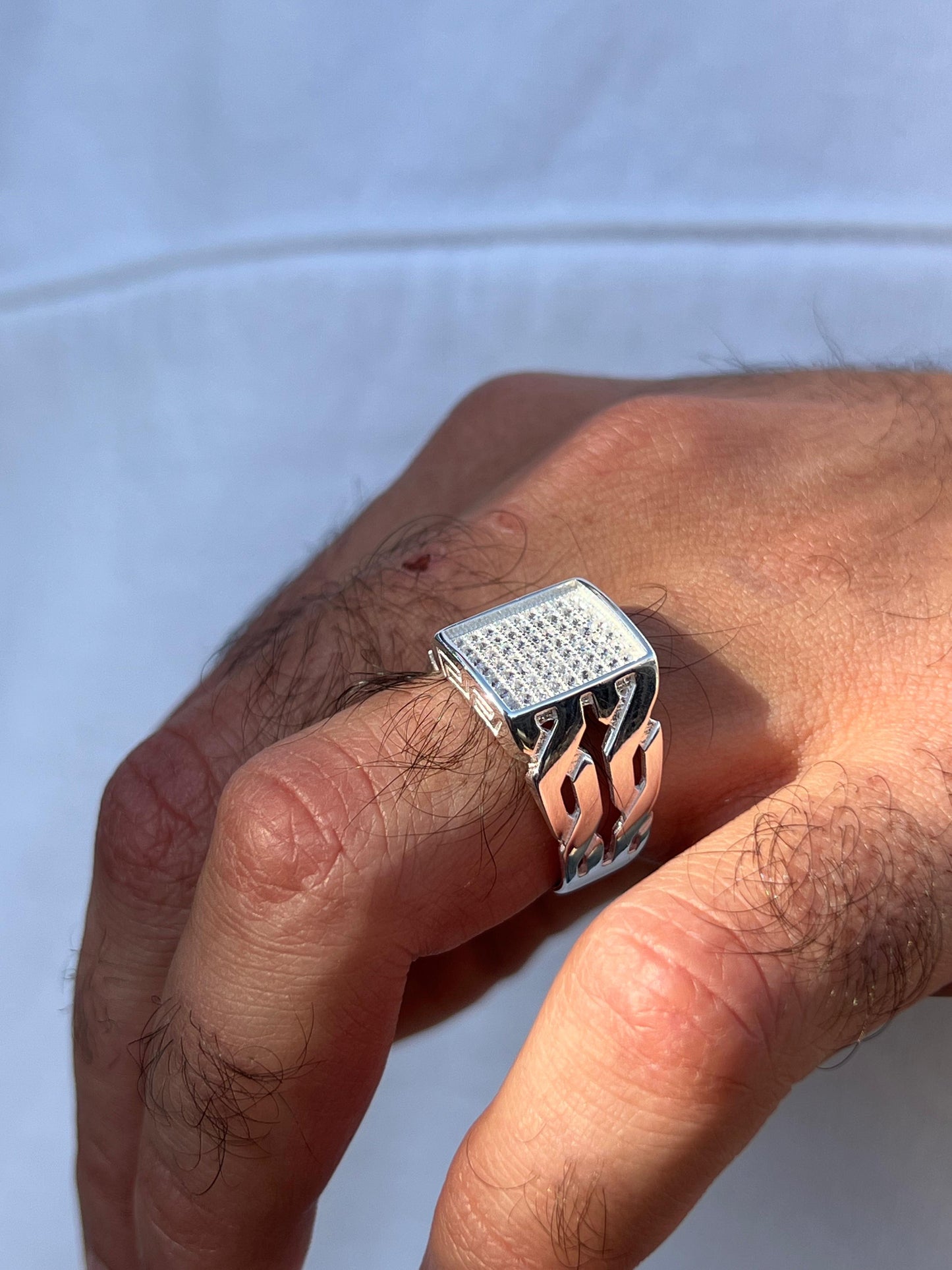 Twisted Iced Ring -Sterling Silver 925s