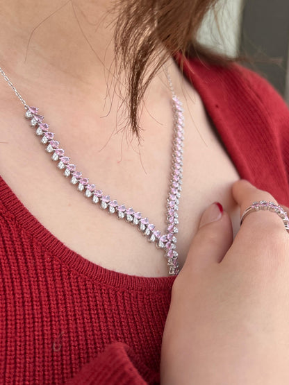 Pink Full Set (4-pieces) In Italian Sterling Silver 925