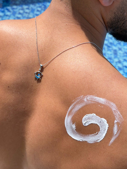 Wave Turtle Opal Necklace in Sterling Silver 925s