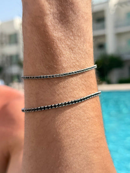 Black Tennis Bracelet Sterling Silver 925s